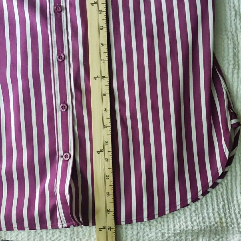Chico's Women Striped Long Sleeve Button-Up Shirt Multicolor Size 0 US S